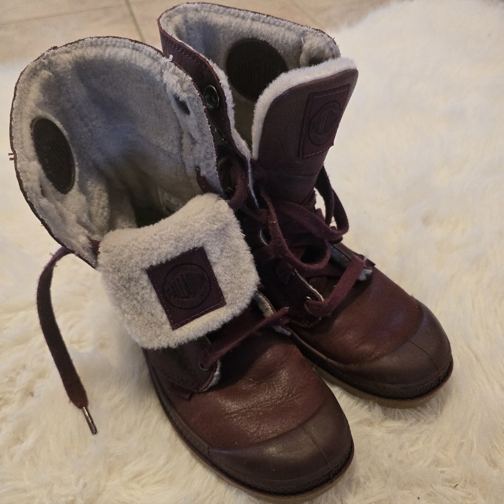Palladium Dark Burgundy Winter Boots